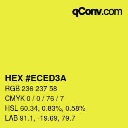 カラーコード: HEX #ECED3A | qconv.com