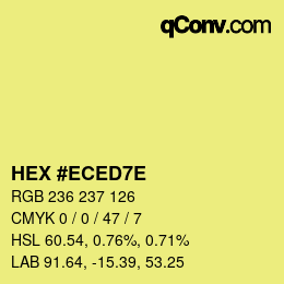 Color code: HEX #ECED7E | qconv.com