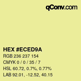 カラーコード: HEX #ECED9A | qconv.com