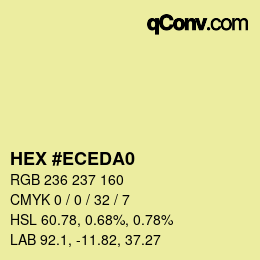 Color code: HEX #ECEDA0 | qconv.com