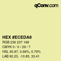 カラーコード: HEX #ECEDA8 | qconv.com