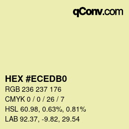 カラーコード: HEX #ECEDB0 | qconv.com