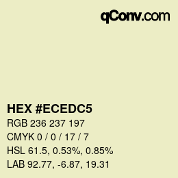 颜色代码: HEX #ECEDC5 | qconv.com