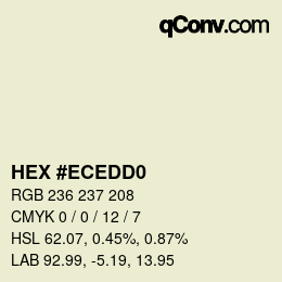 カラーコード: HEX #ECEDD0 | qconv.com