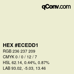 カラーコード: HEX #ECEDD1 | qconv.com