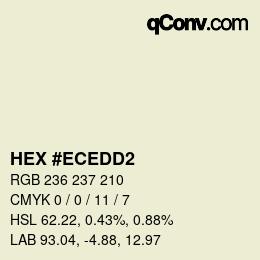 颜色代码: HEX #ECEDD2 | qconv.com