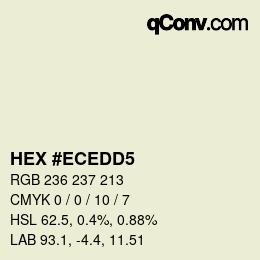 Color code: HEX #ECEDD5 | qconv.com