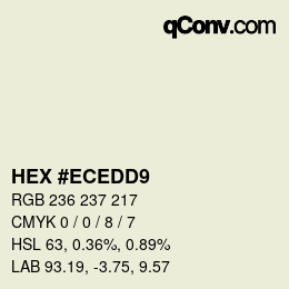 颜色代码: HEX #ECEDD9 | qconv.com