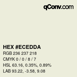 颜色代码: HEX #ECEDDA | qconv.com