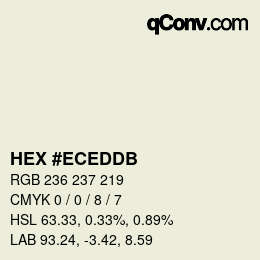 カラーコード: HEX #ECEDDB | qconv.com
