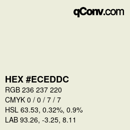 Color code: HEX #ECEDDC | qconv.com