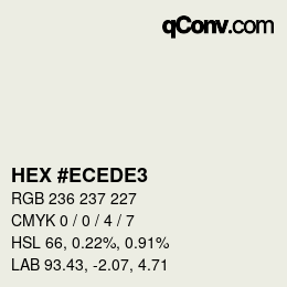 カラーコード: HEX #ECEDE3 | qconv.com