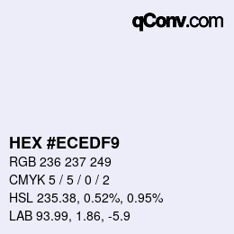 颜色代码: HEX #ECEDF9 | qconv.com