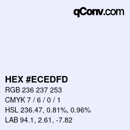 カラーコード: HEX #ECEDFD | qconv.com
