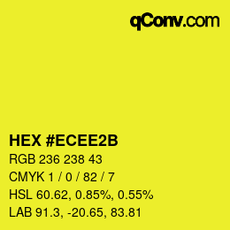 カラーコード: HEX #ECEE2B | qconv.com