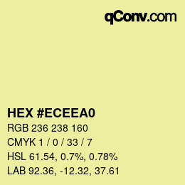 カラーコード: HEX #ECEEA0 | qconv.com