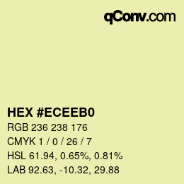 Color code: HEX #ECEEB0 | qconv.com