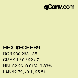 Color code: HEX #ECEEB9 | qconv.com