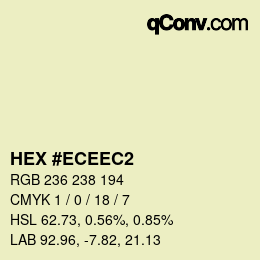 Color code: HEX #ECEEC2 | qconv.com
