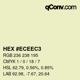 Color code: HEX #ECEEC3 | qconv.com