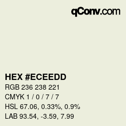 Farbcode: HEX #ECEEDD | qconv.com