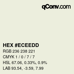 颜色代码: HEX #ECEEDD | qconv.com