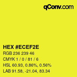 Color code: HEX #ECEF2E | qconv.com