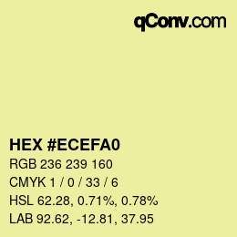 颜色代码: HEX #ECEFA0 | qconv.com