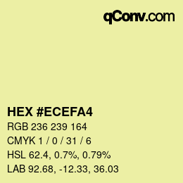 カラーコード: HEX #ECEFA4 | qconv.com