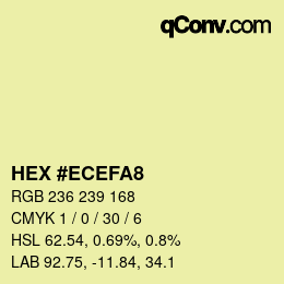カラーコード: HEX #ECEFA8 | qconv.com
