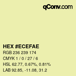 Color code: HEX #ECEFAE | qconv.com