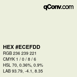 Color code: HEX #ECEFDD | qconv.com