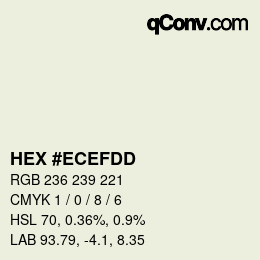 カラーコード: HEX #ECEFDD | qconv.com