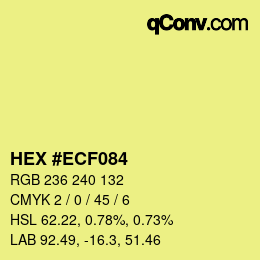 カラーコード: HEX #ECF084 | qconv.com