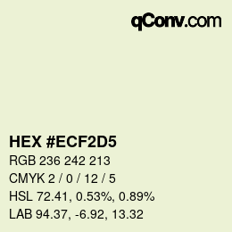 颜色代码: HEX #ECF2D5 | qconv.com