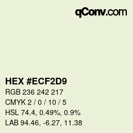 Color code: HEX #ECF2D9 | qconv.com