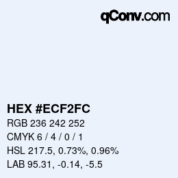 Color code: HEX #ECF2FC | qconv.com