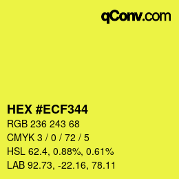 Color code: HEX #ECF344 | qconv.com