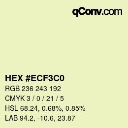 カラーコード: HEX #ECF3C0 | qconv.com