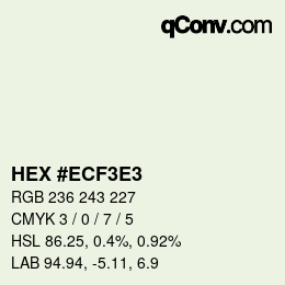 カラーコード: HEX #ECF3E3 | qconv.com