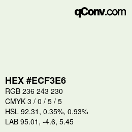 Color code: HEX #ECF3E6 | qconv.com