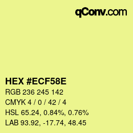 Color code: HEX #ECF58E | qconv.com