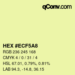颜色代码: HEX #ECF5A8 | qconv.com