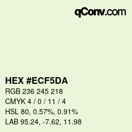 カラーコード: HEX #ECF5DA | qconv.com