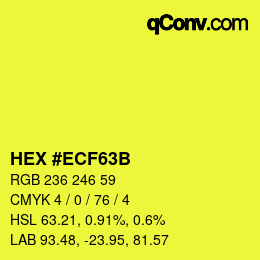 Color code: HEX #ECF63B | qconv.com