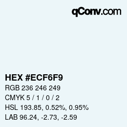 カラーコード: HEX #ECF6F9 | qconv.com