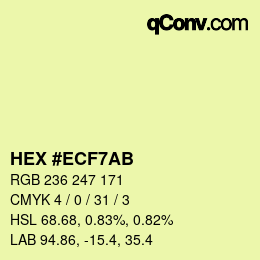 Farbcode: HEX #ECF7AB | qconv.com