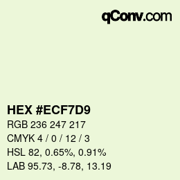 カラーコード: HEX #ECF7D9 | qconv.com