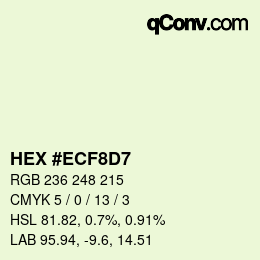 Color code: HEX #ECF8D7 | qconv.com