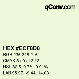 Color code: HEX #ECF8D8 | qconv.com